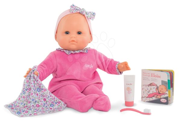 Panenka Eloise Pink jde do postýlky Mon Grand Poupon Corolle 36 cm s modrými mrkacími očima a 4 doplňky od 24 měs