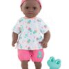 Panenka na koupání Baby Bath Alyzée Frog Mon Premiere Corolle s černýma mrkacíma očima a žábou 30 cm od 18 měsíců - Image 2
