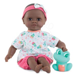 Panenka na koupání Baby Bath Alyzée Frog Mon Premiere Corolle s černýma mrkacíma očima a žábou 30 cm od 18 měsíců