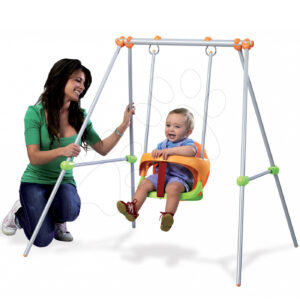 Smoby dětská kovová houpačka Portique 310046 oranžovo-zelená