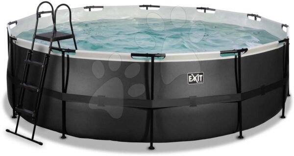 Bazén s filtrací Black Leather pool Exit Toys kruhový ocelová konstrukce 450*122 cm černý od 6 let