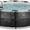 Bazén s krytem a pískovou filtrací Black Leather pool Exit Toys kruhový ocelová konstrukce 427*122 cm černý od 6 let - Image 3