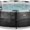 Bazén s krytem a pískovou filtrací Black Leather pool Exit Toys kruhový ocelová konstrukce 450*122 cm černý od 6 let - Image 3