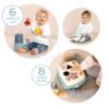 Didaktický košík s plachetnicí a skládací věží Awakenings and Bath Set Little Smoby s 8 kostkami a 6 kelímky pro jemnou motoriku od 12 měsíců - Image 3