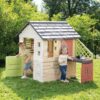 Domeček s kuchyňkou a 17 doplňků Nature Playhouse&Kitchen Life Smoby rozšiřitelný 3 okna se 2 žaluziemi a posuvnými okenicemi s UV filtrem od 24 měsíců – model 2025 - Image 2