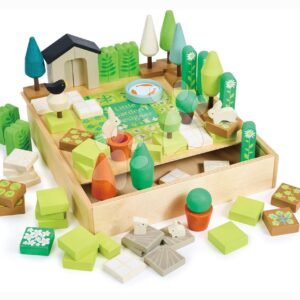 Dřevěná skládačka zahrada My Little Garden Designer Tender Leaf Toys 67dílná souprava v boxu