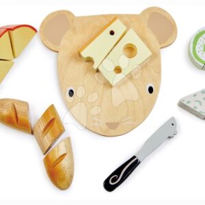 Dřevěné prkýnko se sýrem Cheese Chopping Board Tender Leaf Toys s nožem na krájení od 24 měsíců