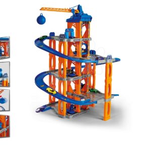 Garáž 5 patrová Motor Lift Center Majorette s jeřábem a výtahem 5 autíček od 5 let