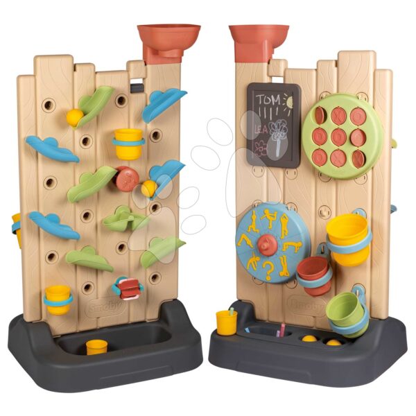 Hrací stěna hry s míčem a vodou Activity Wall Life Smoby oboustranná se sportovními aktivitami nastavitelná s 29 doplňky s UV filtrem od 24 měsíců – model 2025