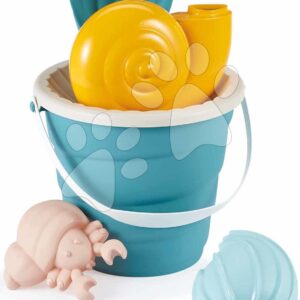 Kbelík set s mušlí a krabem Beach Écoiffier 2 bábovičky s konvičkou a lopatkou 6 dílů (výška 17 cm) od 18 měsíců