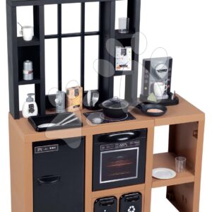 Kuchyňka moderní Loft Industrial Kitchen Smoby s kávovarem a funkčními spotřebiči a 32 doplňky 50 cm pracovní deska