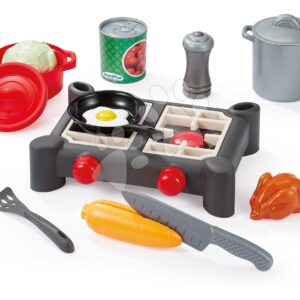 Kuchyňka s hrnci a pánví 100% Chef Écoiffier s vajíčkem a kuřátkem 14 dílů od 18 měsíců