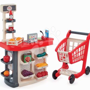 Obchod s vozíkem Supermarket 100% Chef Écoiffier s mikrofonem a platebním terminálem od 18 měsíců