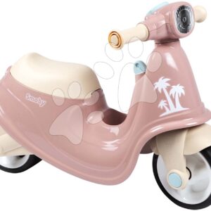 Odrážedlo motorka s reflektorem Scooter Pink Smoby s gumovými koly růžové od 18 měsíců
