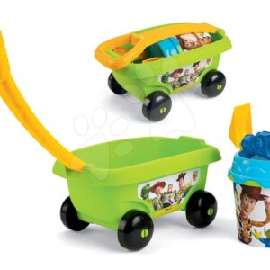 Smoby dětský vozík na tahání Toy Story s kbelík setem do písku 867010