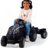 Traktor na šlapání a přívěs Farmer XL Black Tractor+Trailer Smoby černý s polohovatelným sedadlem a se zvukem 142 cm - Image 3