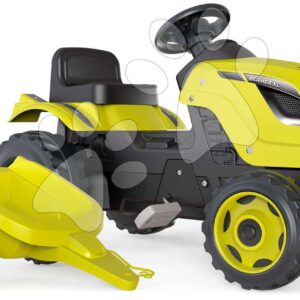 Traktor na šlapání a přívěs Farmer XL GreenTractor+Trailer Smoby zelený s polohovatelným sedadlem a se zvukem 142 cm