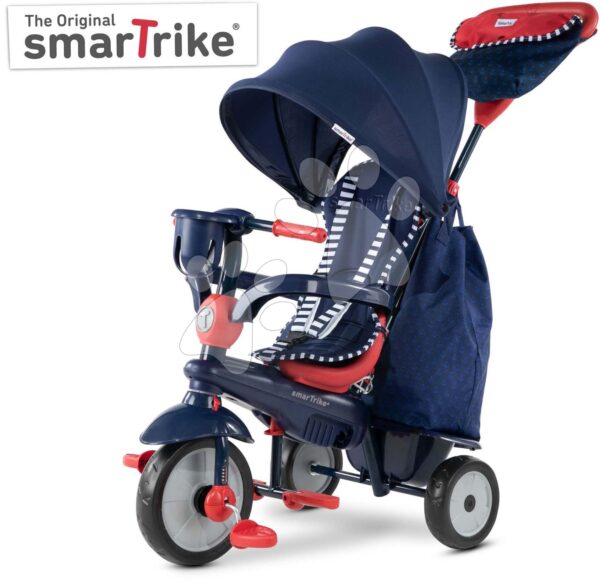 Tříkolka Swirl DLX 4v1 Blue&Red smarTrike Touch Steering s tlumičem a volnoběhem + UV filtr modro-červená od 10 měsíců