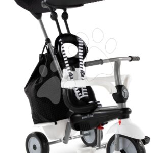 Tříkolka Vanilla Plus Black&White Classic smarTrike TouchSteering ovládání s gumovými koly a tlumičem 2 tašky od 10 měsíců