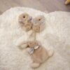 Dárková sada pro miminko Slipper Gift Set Beige Lapin Doudou et Compagnie bačkůrky a zajíček na mazlení béžová 15 cm v dárkovém balení od 0 měsíců - Image 2