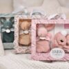 Dárková sada pro miminko Slipper Gift Set Beige Lapin Doudou et Compagnie bačkůrky a zajíček na mazlení béžová 15 cm v dárkovém balení od 0 měsíců - Image 3