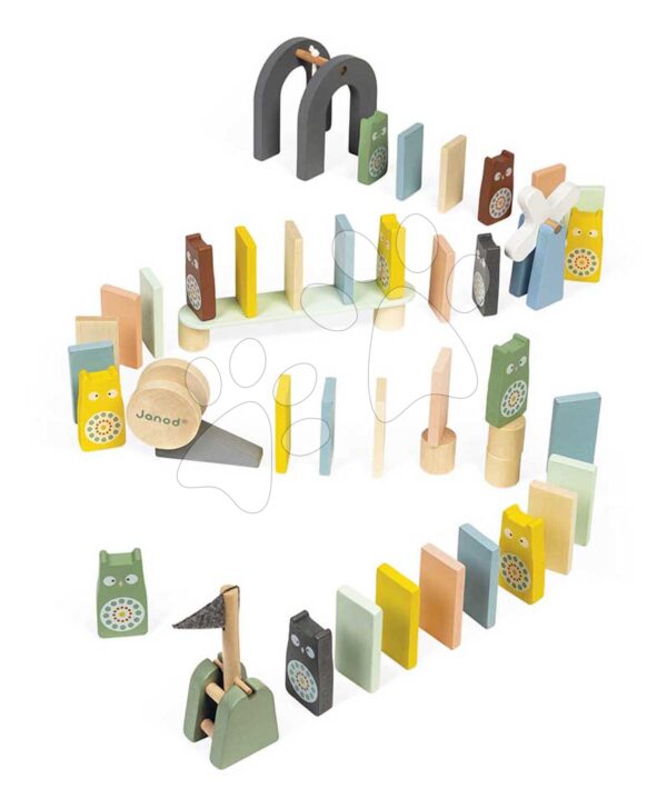 Dřevěné domino Dominoes Sweet Cocoon Janod padající 100 dílů