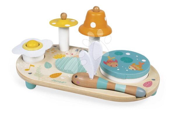 Dřevěný hudební stolek Musical Table Pure Janod 5 hudebních nástrojů od 12 měs J05164