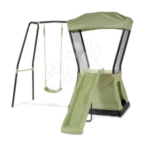 Hrací věž multifunkční s houpačkou Ivy play tower swing Exit Toys se stanem pískovištěm a skluzavkou kovová konstrukce