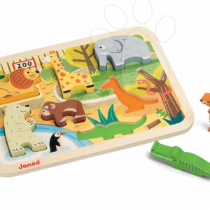 Janod dřevěné puzzle Zoo Chunky 7 dílů 07022