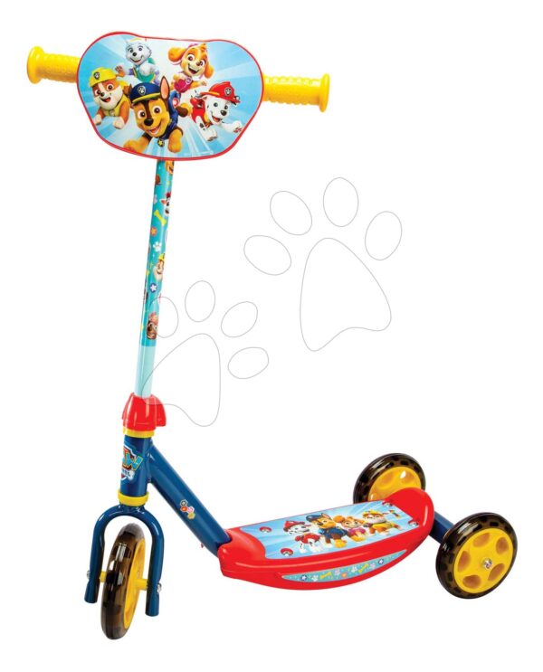 Koloběžka tříkolová Paw Patrol 3 Wheels Scooter Smoby protiskluzová s výškově nastavitelnými řídítky max. 67 cm