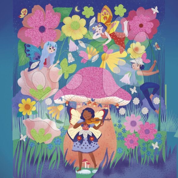 Midi kreatívna sada Penové nálepky a svietiaci piesok Magické víly Foam Stickers and Phospho Sand Magic Fairies Atelier Janod 5 obrázkov od 6 rokov J09174