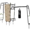 Multifunkční fitness centrum GetSet Powerstation PS620 Exit Toys s boxovacím pytlem bradly lavičkou gymnastickými kruhy s lanem a lezeckou stěnou - Image 2