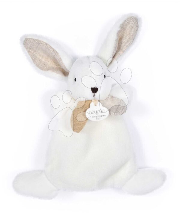 Plyšový zajíček na mazlení Happy Wild Doudou et Compagnie bílý 17 cm v dárkovém balení od 0 měsíců