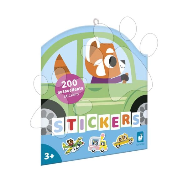 Samolepky Dopravné prostiedky Vehicles Stickers Janod 200 kusov J09196