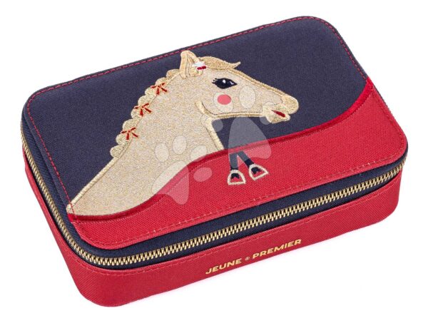 Školní penál Pencil Box Filled Saddle Bag Jeune Premier ergonomický luxusní provedení 20*7 cm