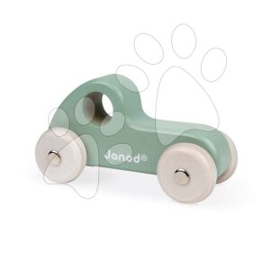 Dřevěné autíčko retro Push-Along Vehicle Sweet Cocoon Janod zelené od 18 měsíců