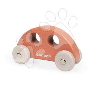 Dřevěné autíčko retro brouk Push-Along Vehicle Sweet Cocoon Janod oranžové od 18 měsíců