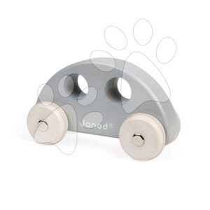Dřevěné autíčko retro brouk Push-Along Vehicle Sweet Cocoon Janod šedé od 18 měsíců
