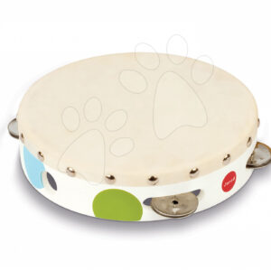 Janod tamburína ze dřeva Confetti Tambourine 07601 bílá