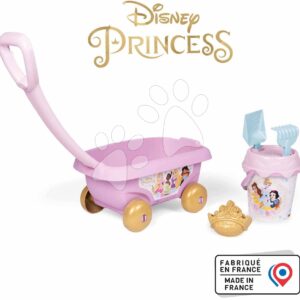 Vozík na tahání Disney Princess Garnished Beach Cart Smoby s kbelík setem od 18 měsíců