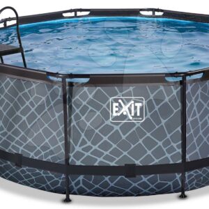 Bazén s filtrací Stone pool Exit Toys kruhový ocelová konstrukce 360*122 cm šedý od 6 let