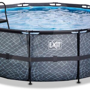 Bazén s filtrací Stone pool Exit Toys kruhový ocelová konstrukce 427*122 cm šedý od 6 let