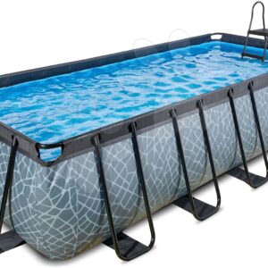 Bazén s filtrací Stone pool Exit Toys ocelová konstrukce 540*250*122 cm šedý od 6 let
