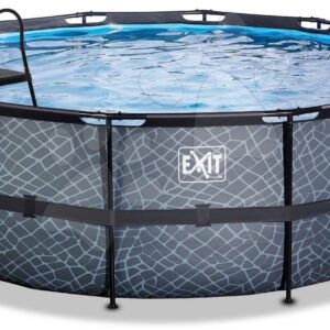 Bazén s pískovou filtrací Stone pool Exit Toys kruhový ocelová konstrukce 427*122 cm šedý od 6 let