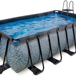 Bazén s pískovou filtrací Stone pool Exit Toys ocelová konstrukce 400*200*122 cm šedý od 6 let