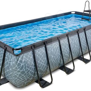Bazén s pískovou filtrací Stone pool Exit Toys ocelová konstrukce 540*250*122 cm šedý od 6 let