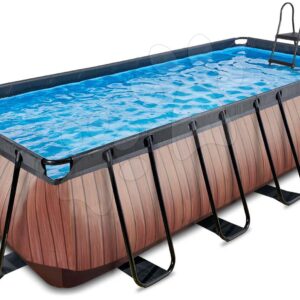 Bazén s pískovou filtrací Wood pool Exit Toys ocelová konstrukce 540*250*122 cm hnědý od 6 let