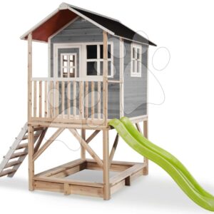 Domeček cedrový na pilířích Loft 500 Grey Exit Toys s voděodolnou střechou pískovištěm a 1