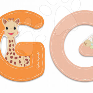 Janod dřevěné lepící písmeno G Sophie The Giraffe 09551 oranžové růžové