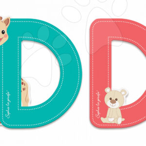 Janod dřevěné písmeno D Sophie The Giraffe 09548 tyrkysové červené